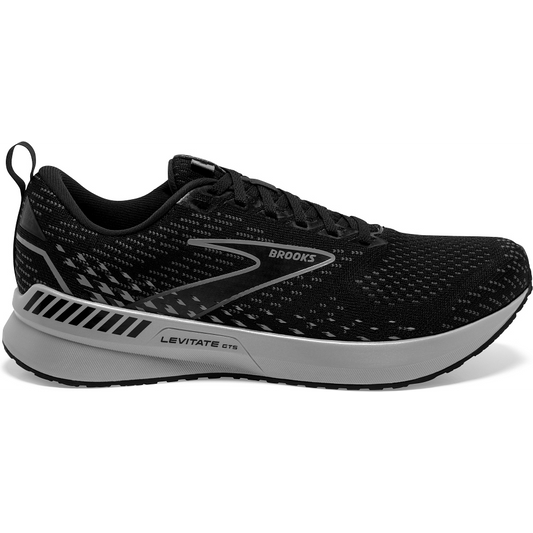Men's Brooks Levitate GTS 5, Black/Ebony/Grey, 8 D Medium