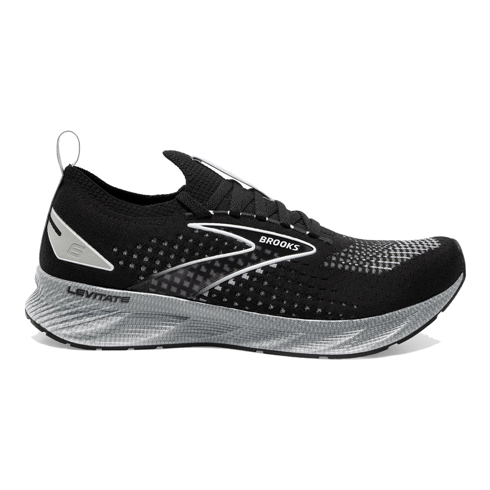 Men's Brooks Levitate StealthFit 6, Black/Grey/Oyster, 8.5 D Medium