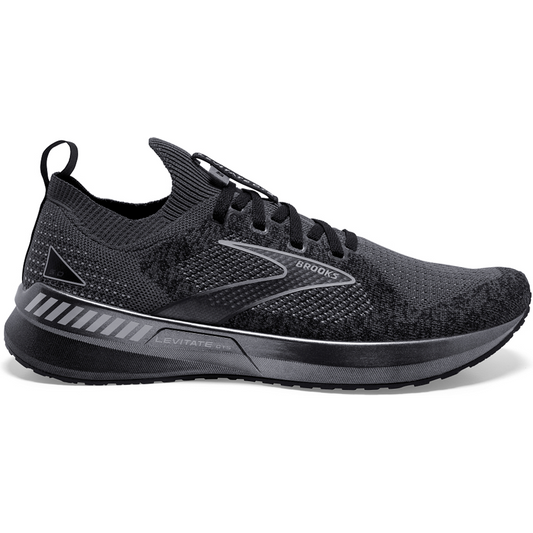 Men's Brooks Levitate Stealthfit GTS 5, Black/Ebony/Grey, 13 D Medium