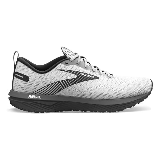 Men's Brooks Revel 6, White/Black, 14 D Medium