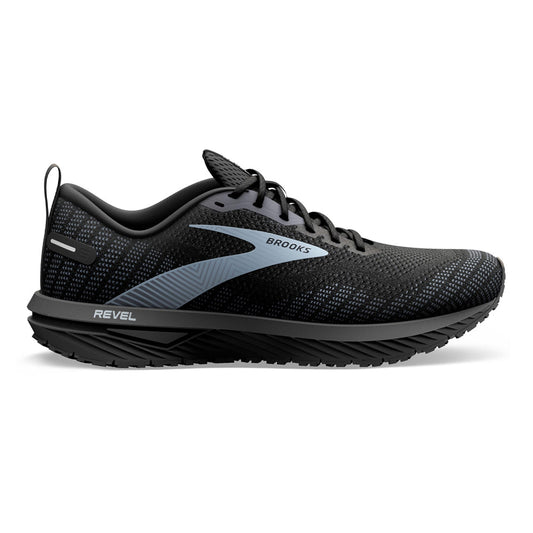 Men's Brooks Revel 6, Black/Blackened Pearl/Grey, 8.5 D Medium
