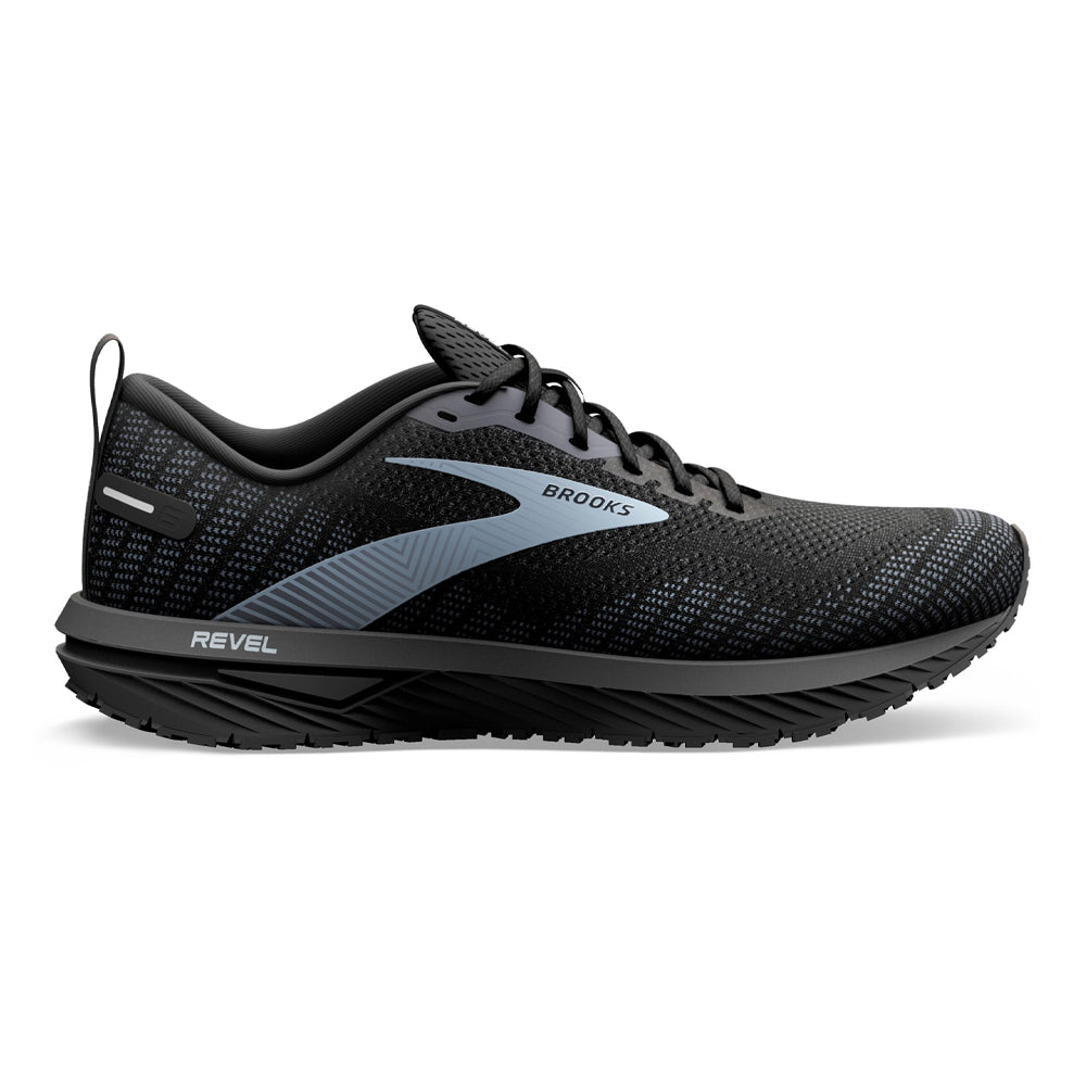 Men's Brooks Revel 6, Black/Blackened Pearl/Grey, 10 D Medium