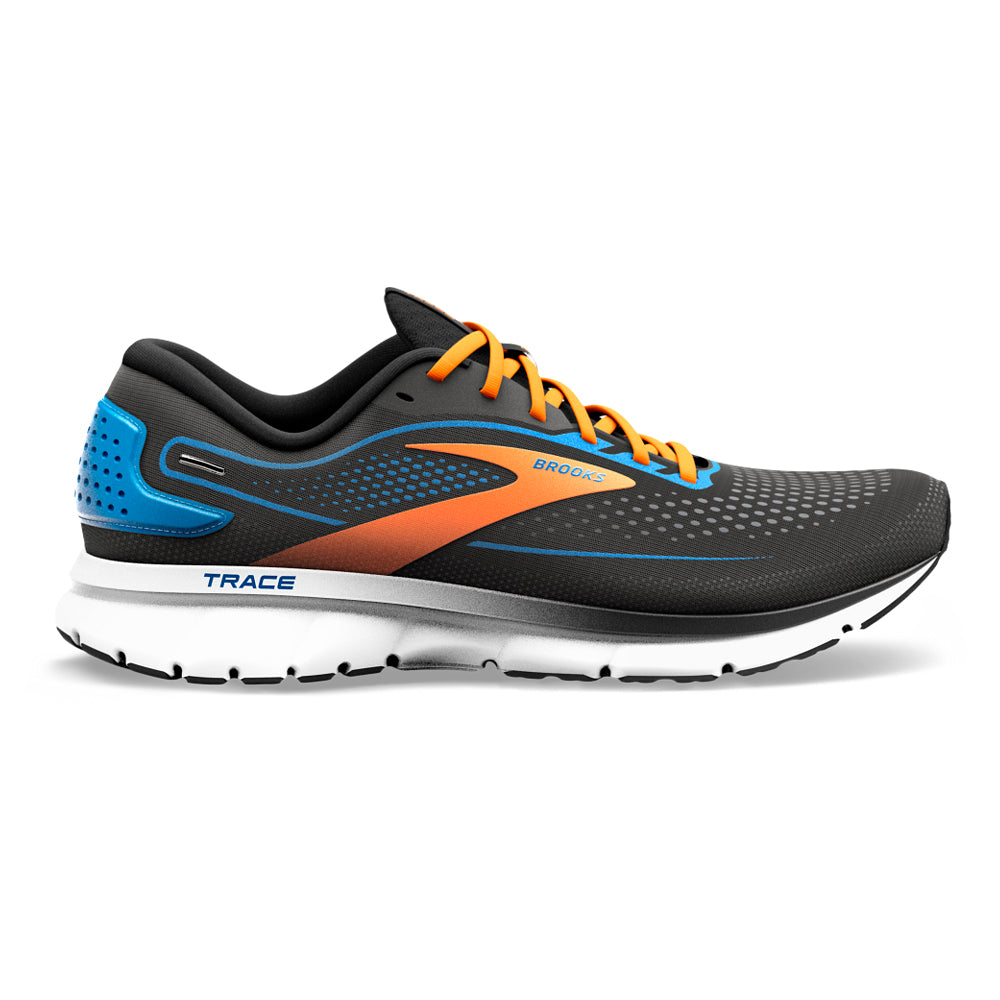 Men's Brooks Trace 2, Black/Classic Blue/ Orange, 10.5 D Medium