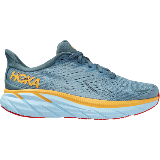Men's Hoka One One Clifton 8, Goblin Blue/Mountain Spring, 10 D Medium