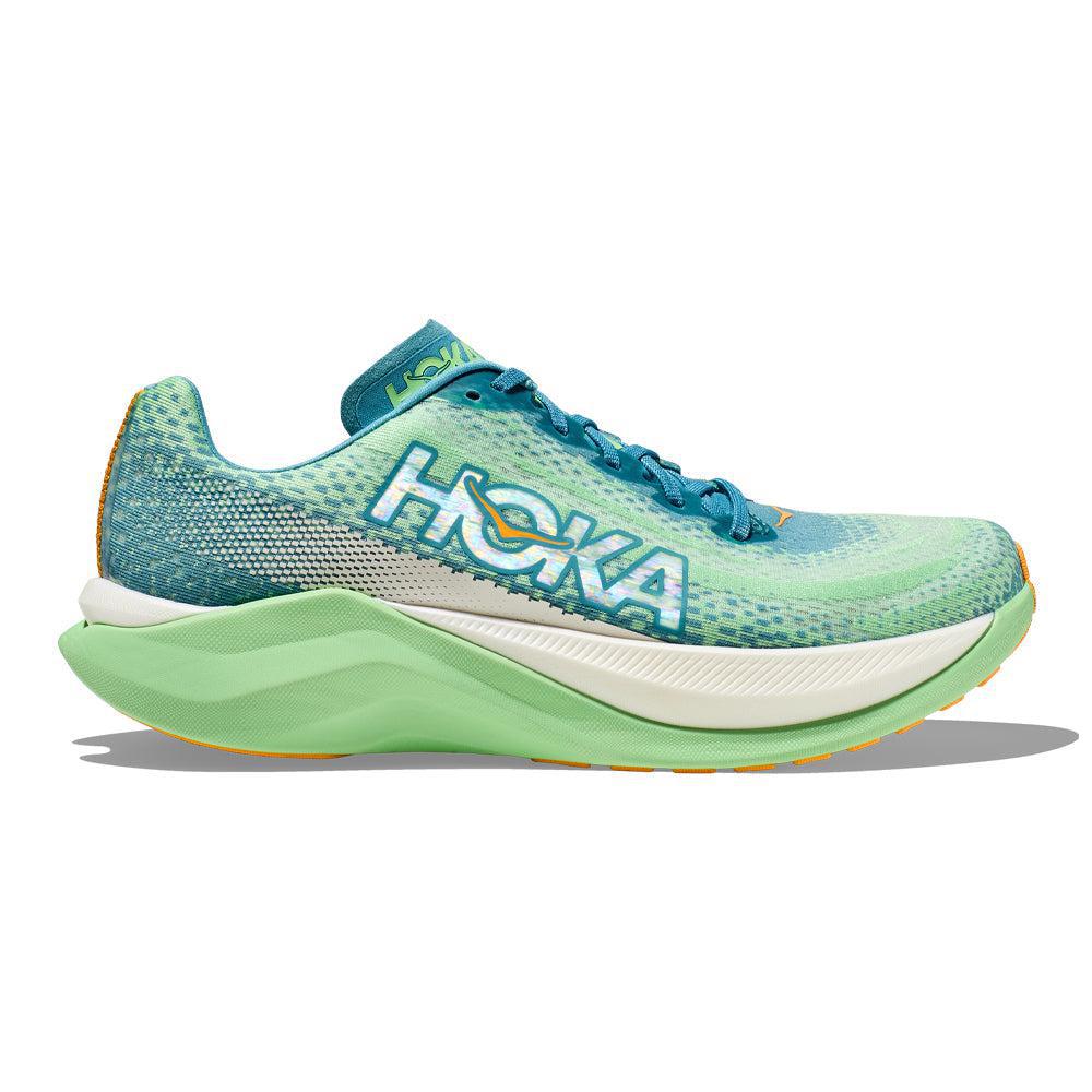 Men's Hoka One One Mach X, Ocean Mist/Lime Glow, 9 D Medium