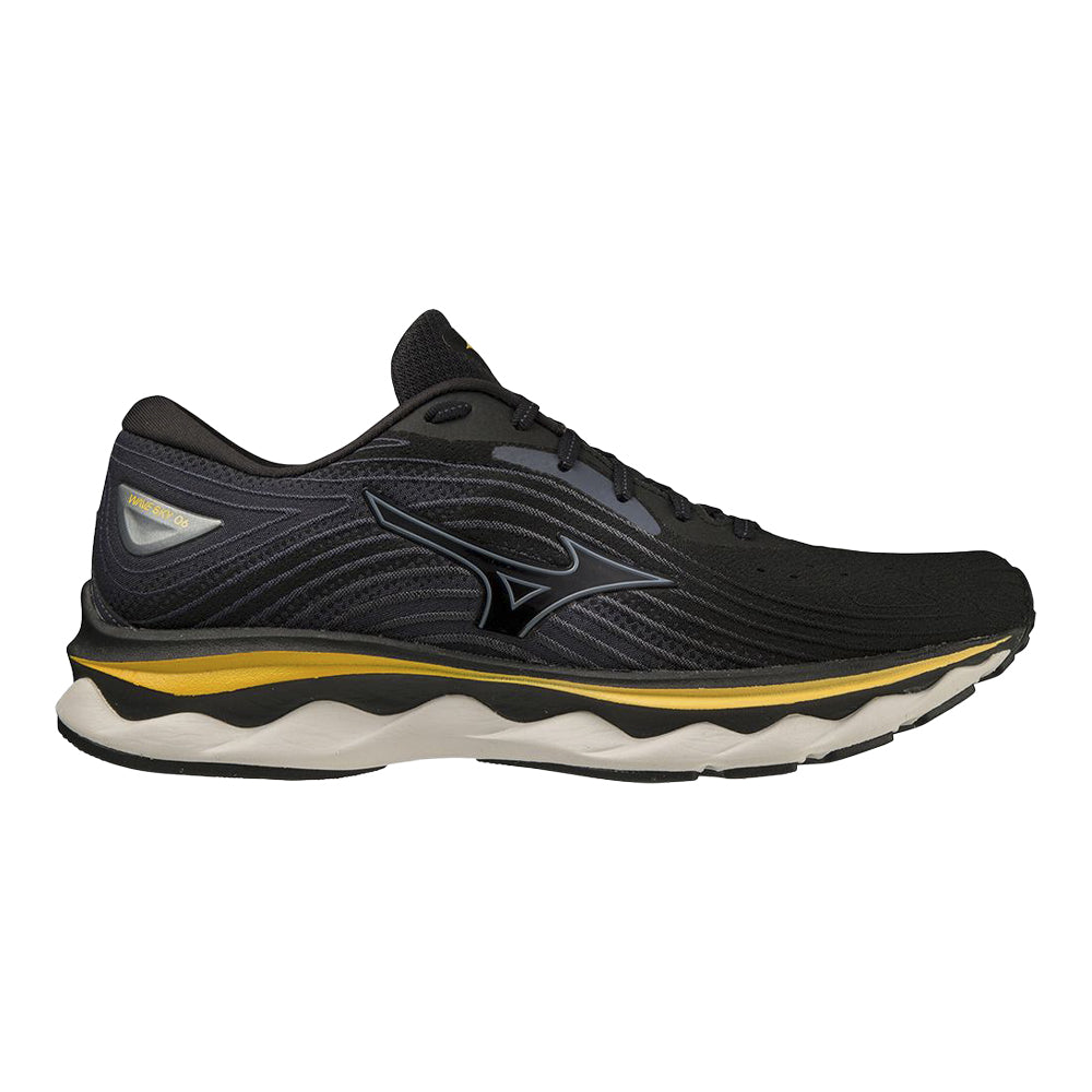 Men's Mizuno Wave Sky 6, Black-Tradewinds, 11.5 D Medium