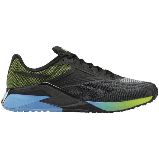 Men's Reebok Nano X2, Core Black/Essential Blue/Acid Yellow, 10.5 D Medium