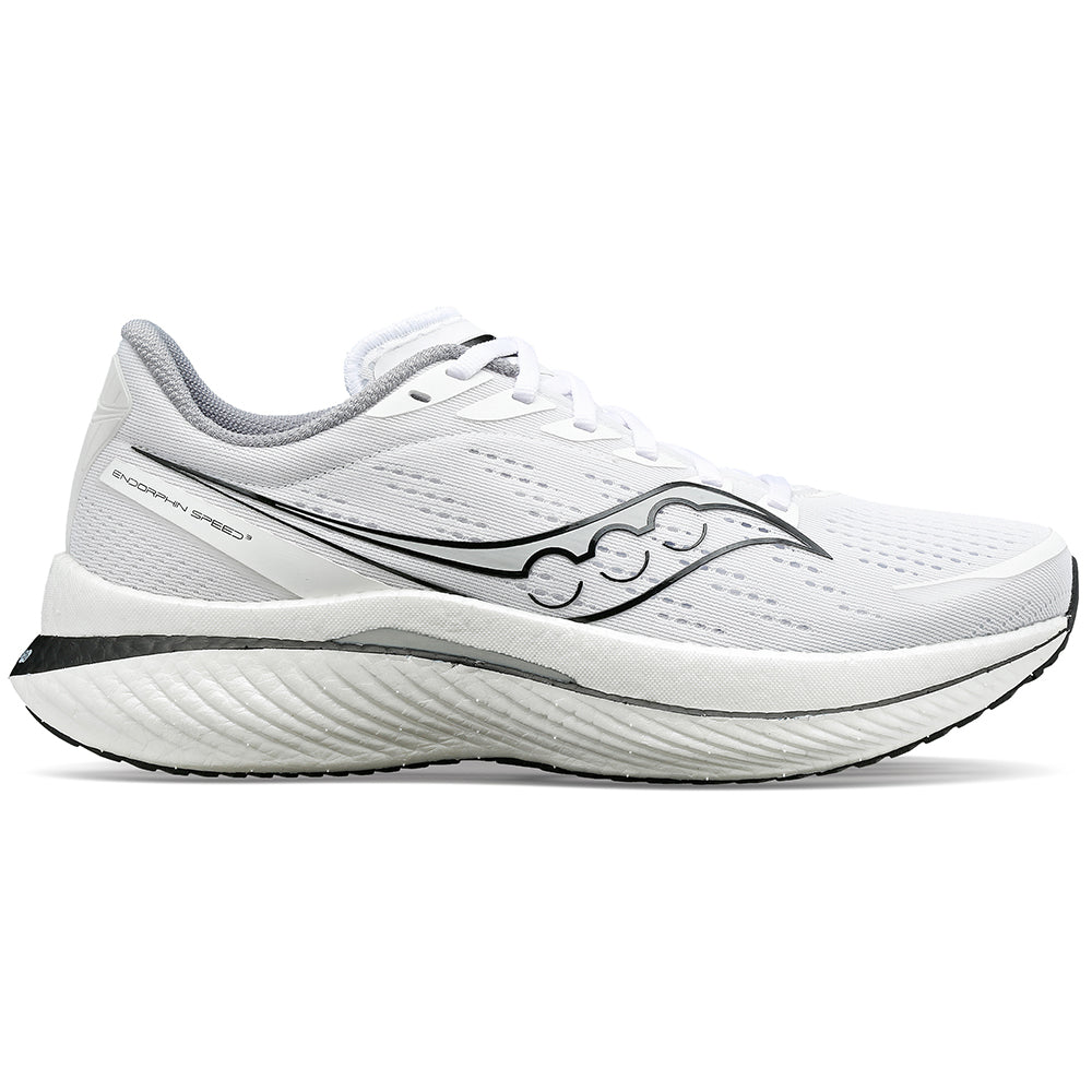 Men's Saucony Endorphin Speed 3, White/Black, 9 D Medium