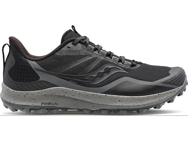 Women's Saucony Peregrine 12, Black/Charcoal, 7 D Wide