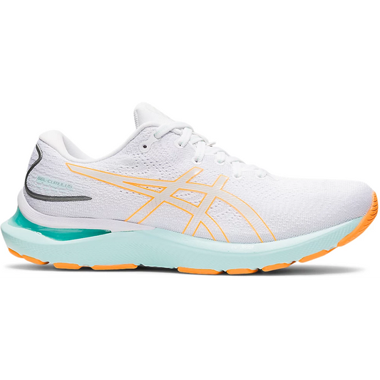 Women's Asics GEL-Cumulus 24, White/Orange Pop, 9.5 B Medium