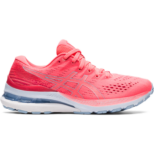 Women's Asics Gel-Kayano 28, Blazing Coral/Mist, 10.5 B Medium