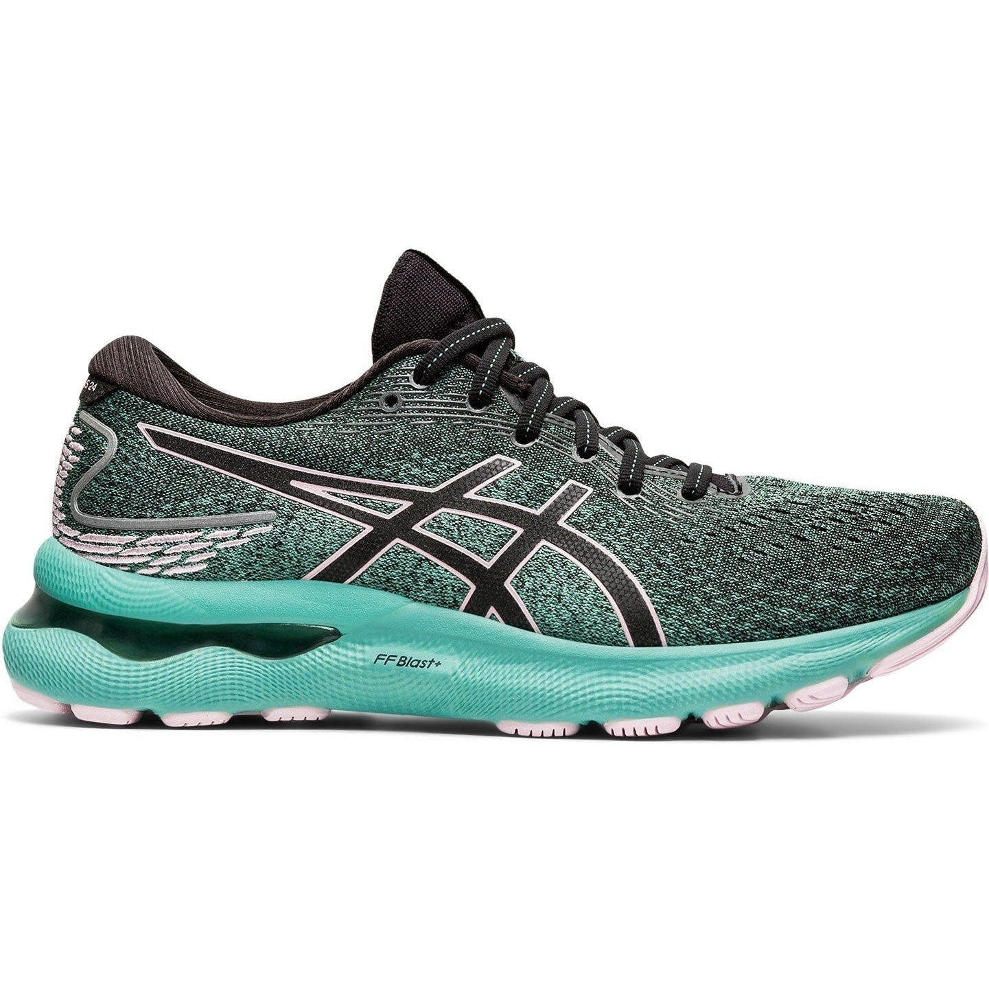 Women's Asics Gel-Nimbus 24, Black/Barely Rose, 11 B Medium