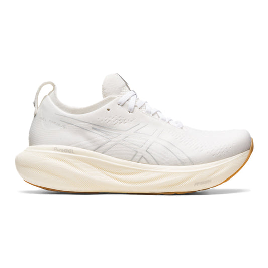 Women's Asics Gel-Nimbus 25, White/White, 8 B Medium