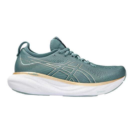 Women's Asics Gel-Nimbus 25, Foggy Teal/Champagne, 9.5 B Medium