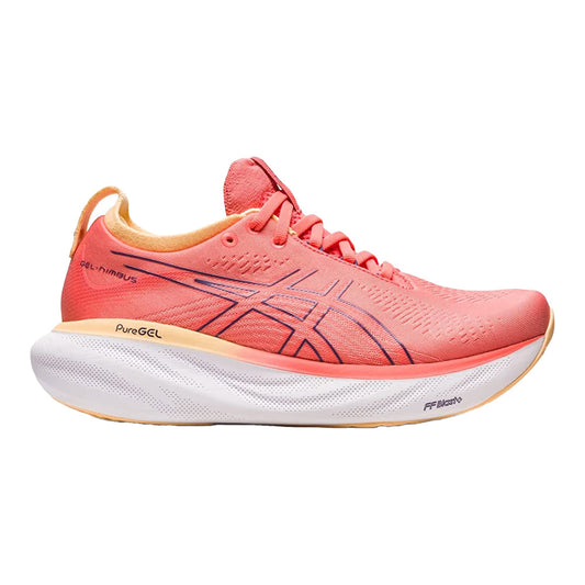 Women's Asics Gel-Nimbus 25, Pale Apricot/Light Garnet, 7.5 B Medium