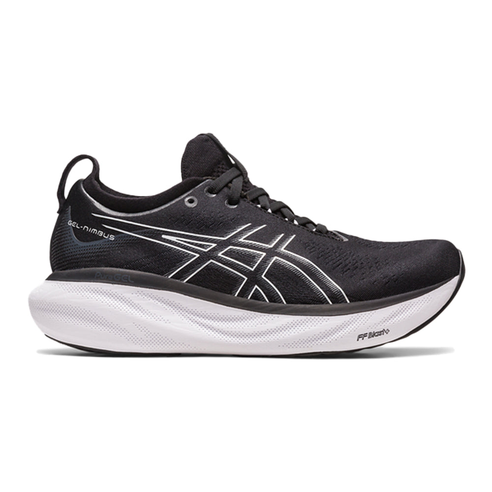 Women's Asics Gel-Nimbus 25, Black/Pure Silver, 7.5 B Medium