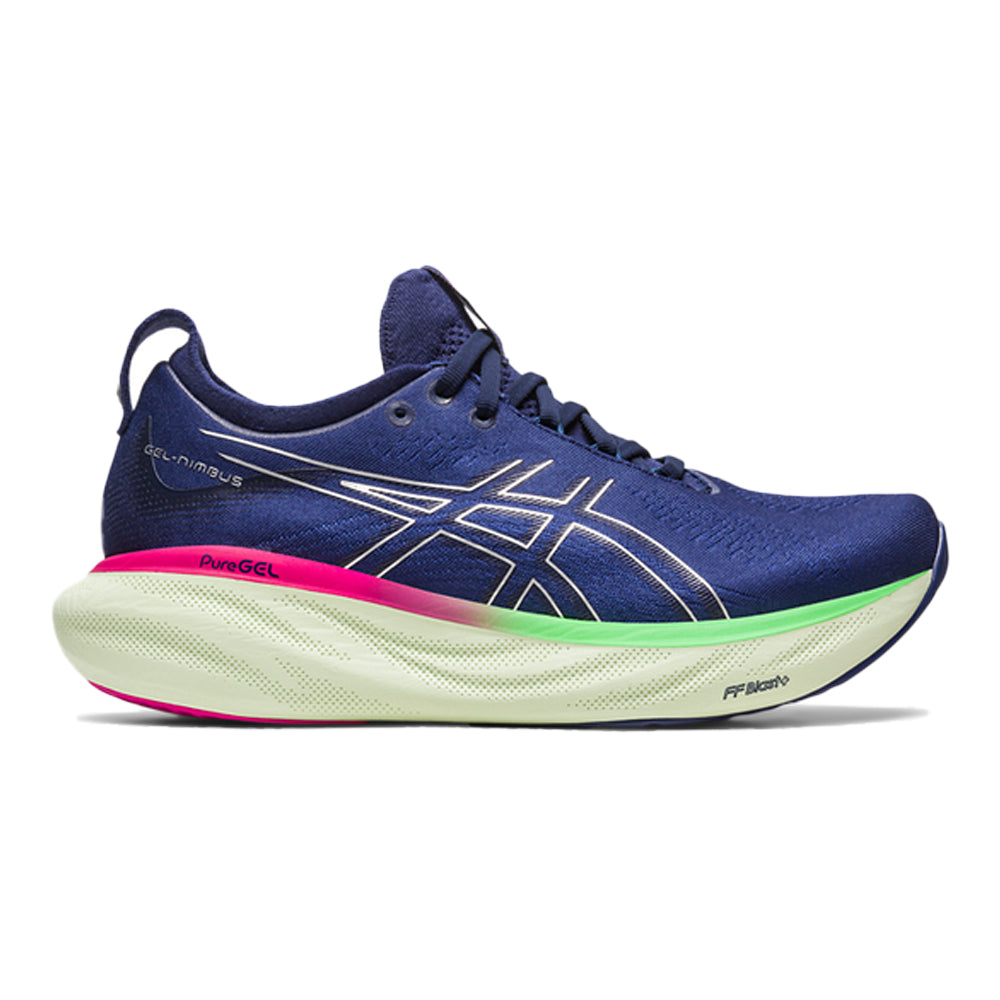 Women's Asics Gel-Nimbus 25, Indigo Blue/Pure Silver, 9.5 B Medium