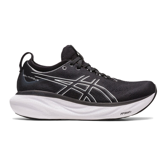 Women's Asics Gel-Nimbus 25, Black/Pure Silver, 7.5 D Wide