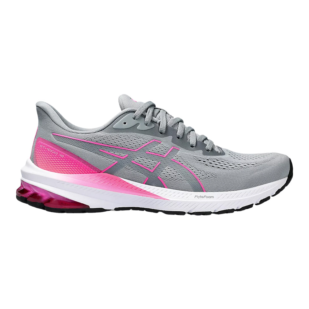 Women's Asics GT-1000 12, Sheet Rock/Hot Pink, 8.5 D Wide