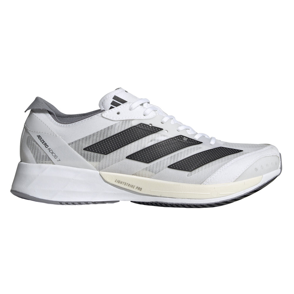 Women's Adidas Adizero Adios 7, FTWR White/Core Black/Grey Three, 9 B Medium