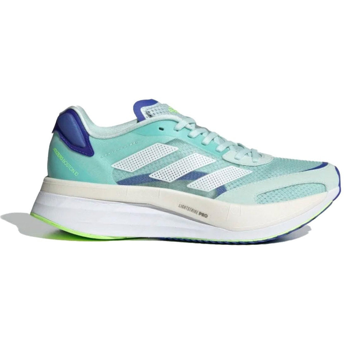 Women's Adidas Adizero Boston 10, Halo Mint/Cloud White/Sonic Ink, 6 B Medium