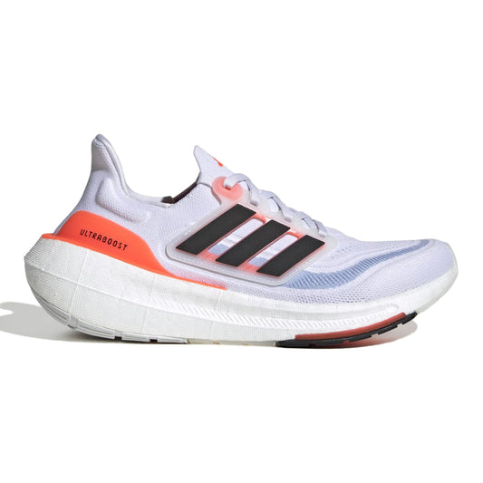 Women's Adidas Ultraboost Light, Cloud White/Core Black/Solar Red, 8.5 B Medium
