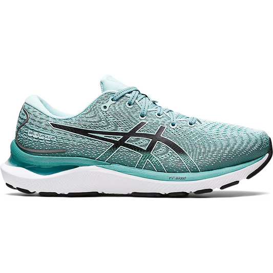 Women's Asics Gel-Cumulus 24, Oasis Green/Black, 9 D Wide