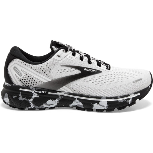 Women's Brooks Ghost 14, White/Black, 8 B Medium
