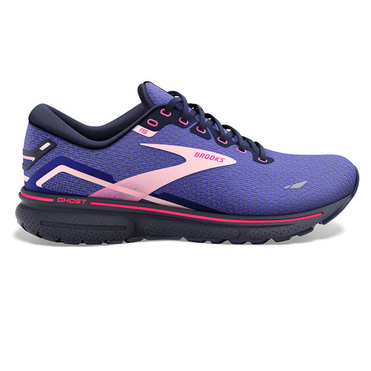 Women's Brooks Ghost 15, Blue/Peacoat/Pink, 8 B Medium