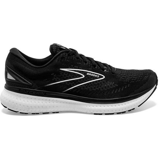 Women's Brooks Glycerin 19, Black/White, 10.5 B Medium