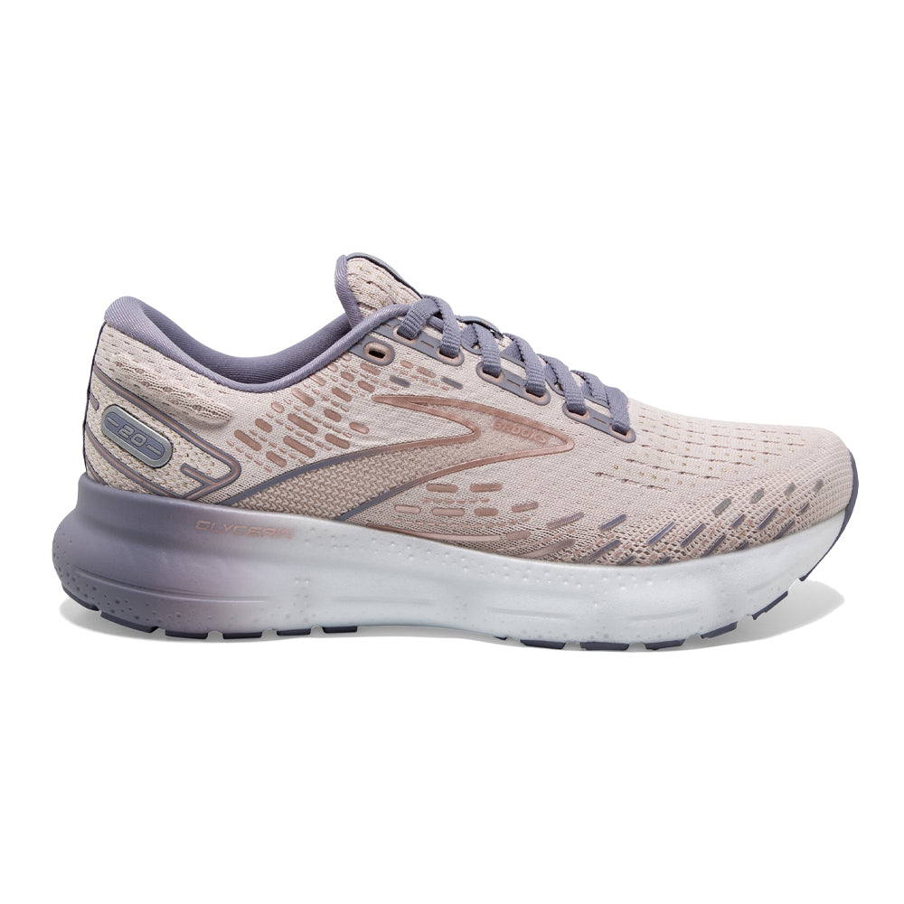 Women's Brooks Glycerin 20, Lilac/Silver Bullet/Pink, 6 B Medium
