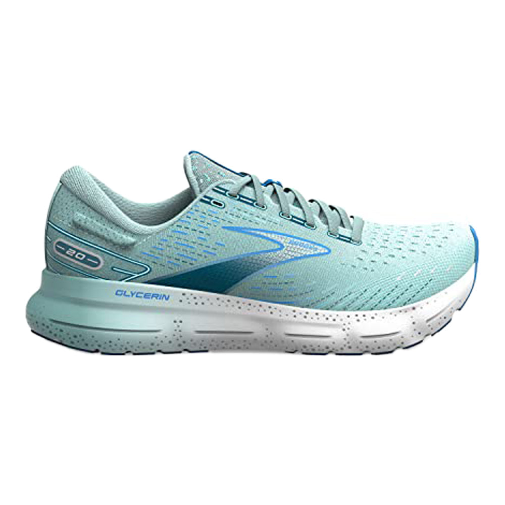 Women's Brooks Glycerin 20, Blue Glass/Marina/Legion Blue, 9.5 B Medium