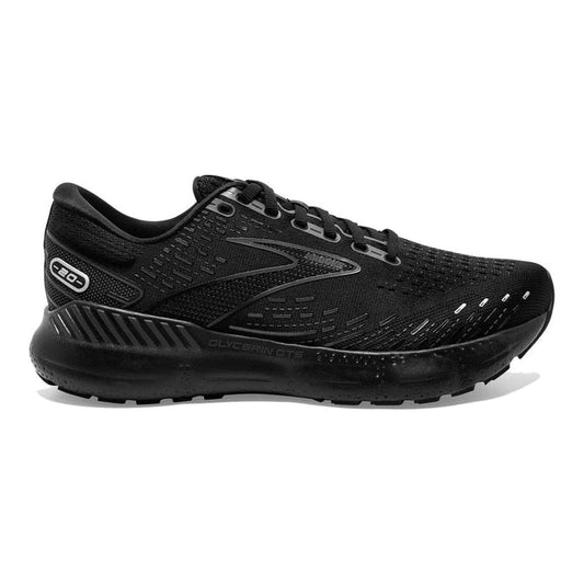 Women's Brooks Glycerin GTS 20, Black/Black/Ebony, 12 D Wide