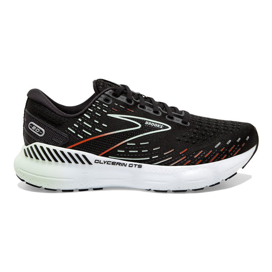 Women's Brooks Glycerin GTS 20, Black/Red/Opal, 10.5 B Medium