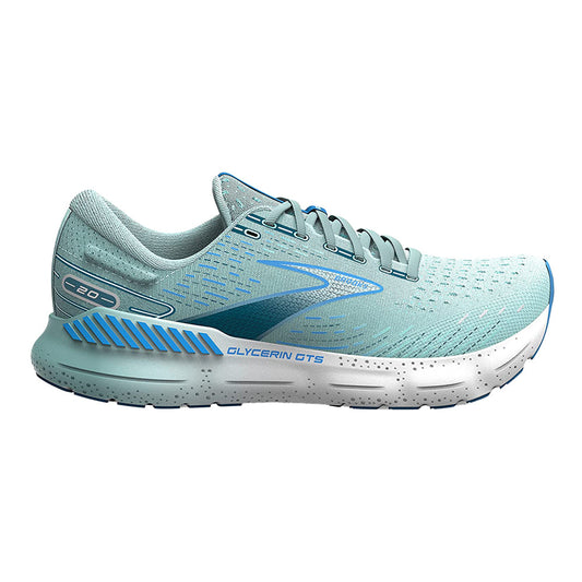 Women's Brooks Glycerin GTS 20, Blue Glass/Marina/Legion Blue, 6.5 B Medium