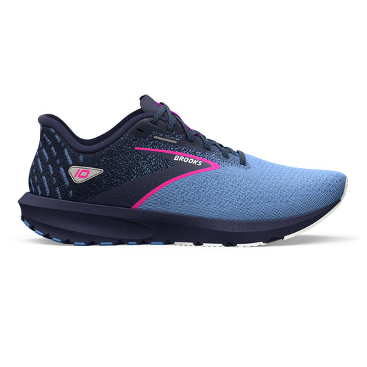 Women's Brooks Launch 10, Peacoat/Marina Blue/Pink Glo, 9 B Medium