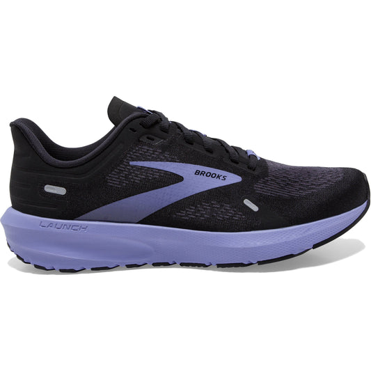 Women's Brooks Launch 9, Black/Ebony/Purple, 7.5 D Wide