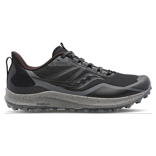 Women's Saucony Peregrine 12, Black/Charcoal, 7 B Medium