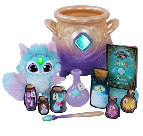 Magic Mixies Magical Misting Cauldron with Interactive 8 inch Blue Plush Toy and 50+ Sounds and Reactions, Toys for Kids, Ages 5+
