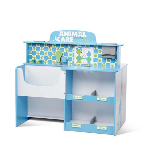 Melissa and Doug Animal Care Veterinarian and Groomer Wooden Activity Center for Plush Stuffed Pets (Not Included)
