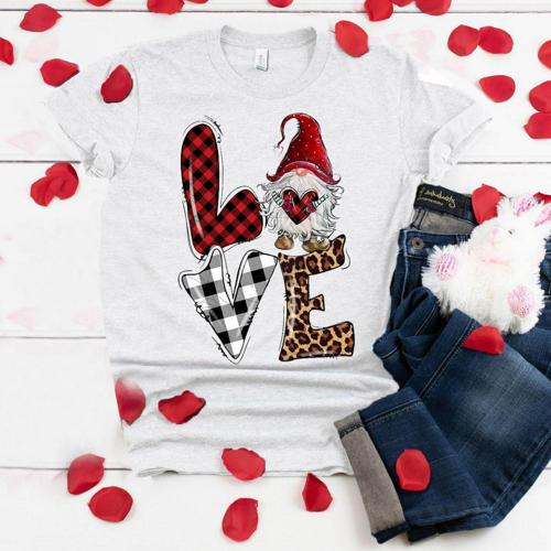 Lastesso Women Casual Valentines Shirts Women Round Neck Fitted T-Shirt Tee Elegant Womens Clothes Fall 2023