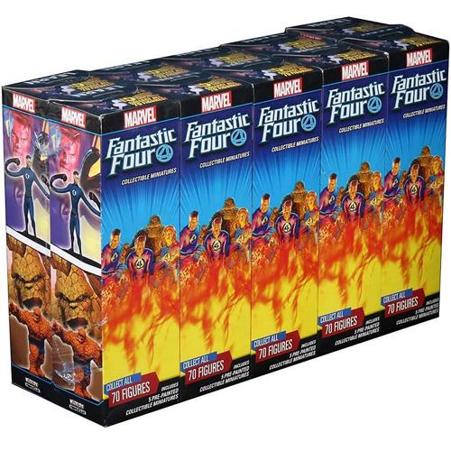 Marvel HeroClix:Fantastic Four Booster Brick - 50 Figures (10 Boosters), Randomly Assorted, Prepainted, RPG