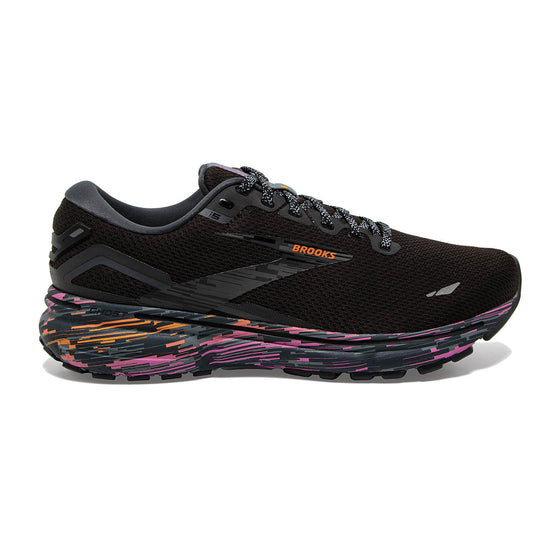 Women's Brooks Ghost 15, Black/Phlox/Oriole, 10 B Medium