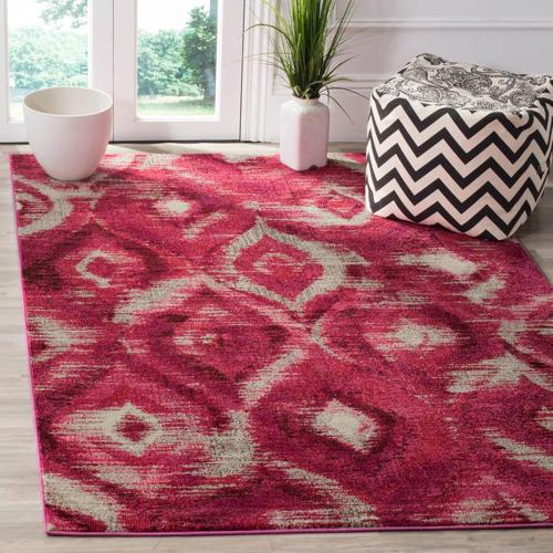 SAFAVIEH Monaco Sharyl Abstract Area Rug, Fuchsia/Cream, 4'*5'7
