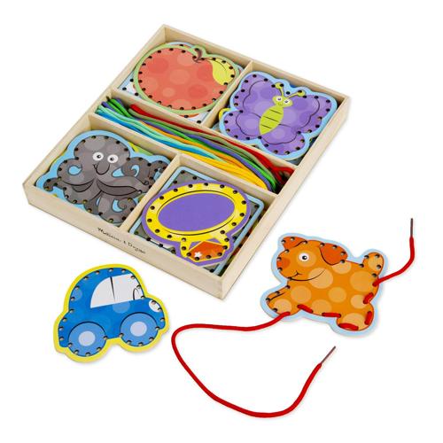 Melissa and Doug Alphabet Wooden Lacing Cards With Double-Sided Panels and Matching Laces