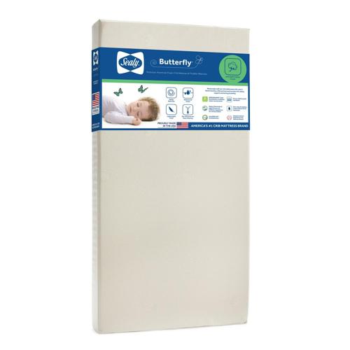 Sealy Butterfly Cotton Ultra Firm Crib and Toddler Mattress, Zip Cover
