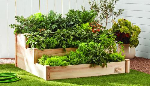 Expert Gardener 3 Tier Cedar Raised Garden Bed,48x48x21in
