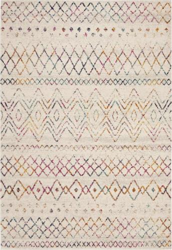 SAFAVIEH Madison Hannah Geometric Area Rug, Ivory/Fuchsia, 3'*5'