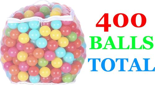 Sporwmt Phthalate Free BPA Free Non-Toxic Crush Proof Play balls Pit Balls- 6 Bright Colors in Reusable and Durable Storage Mesh Bag with Zipper