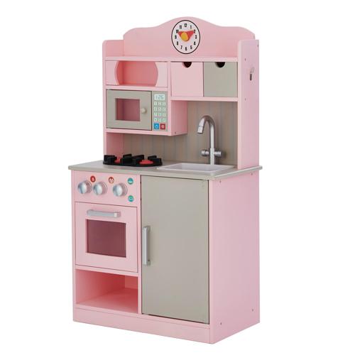 Teamson Kids Little Chef Florence, Kids Pretend Kitchen, Pink/Gray